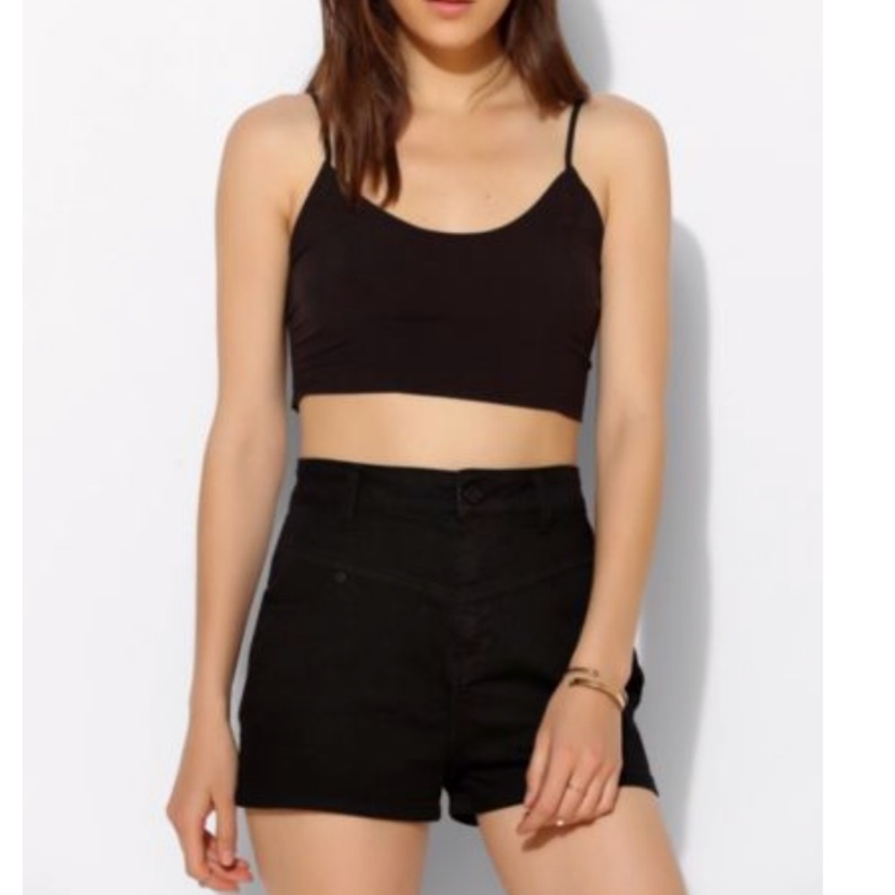 Black high waisted BDG shorts